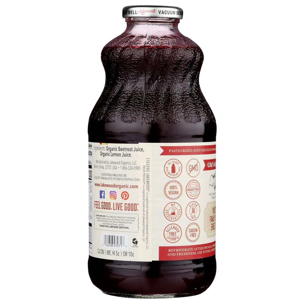 LAKEWOOD Organic Pure Beet Juice