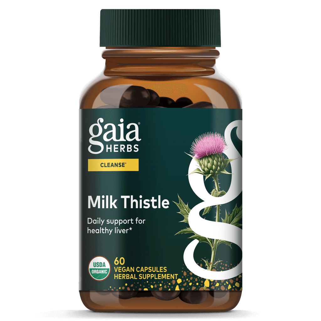 Gaia Herbs Milk Thistle - Liver Supplement & Cleanse Support for Maintaining Healthy Liver Function - 120 Vegan Capsules (20-Day Supply)