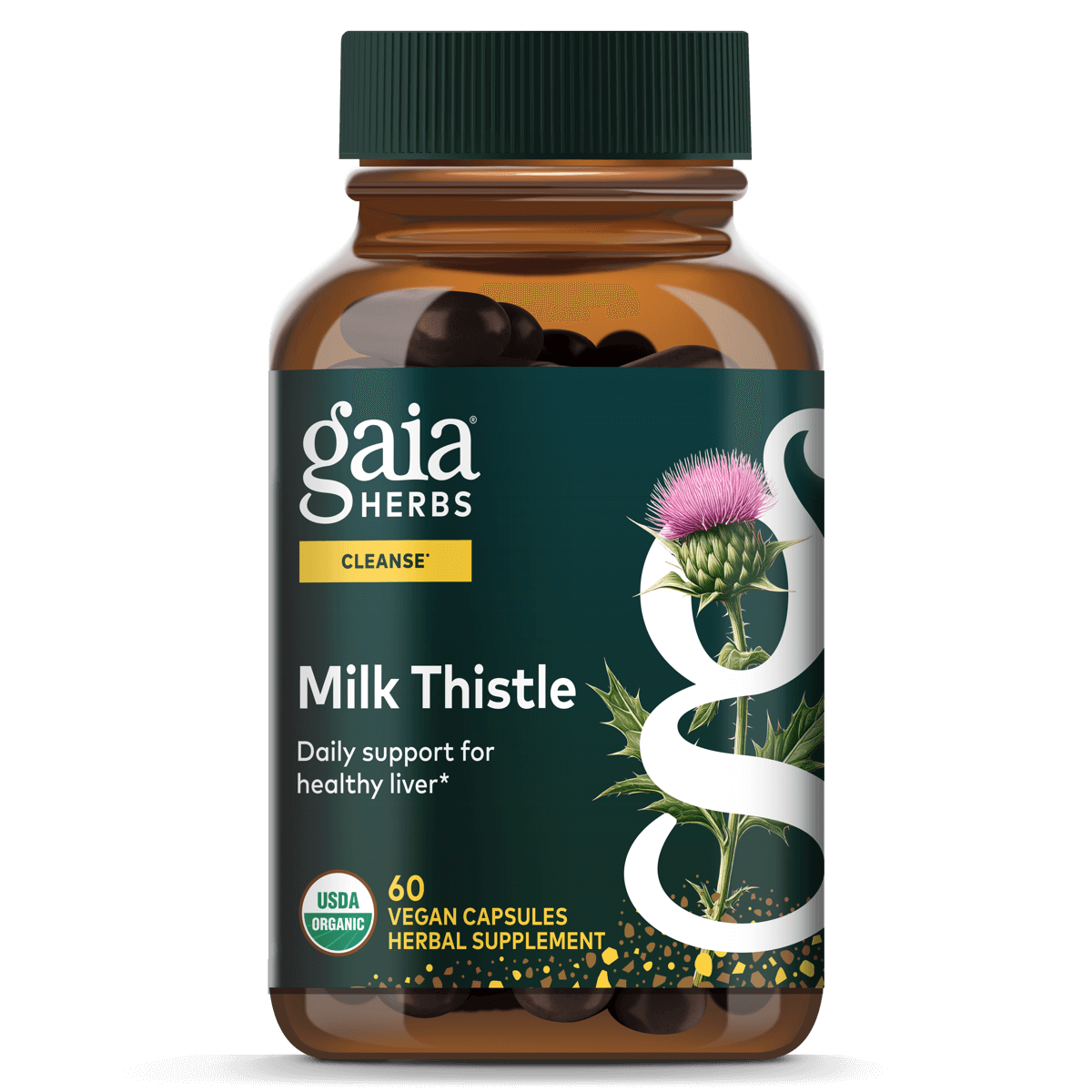 Gaia Herbs Milk Thistle - Liver Supplement & Cleanse Support for Maintaining Healthy Liver Function - 120 Vegan Capsules (20-Day Supply)